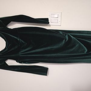 Elegant Green Long Sleeve Dress